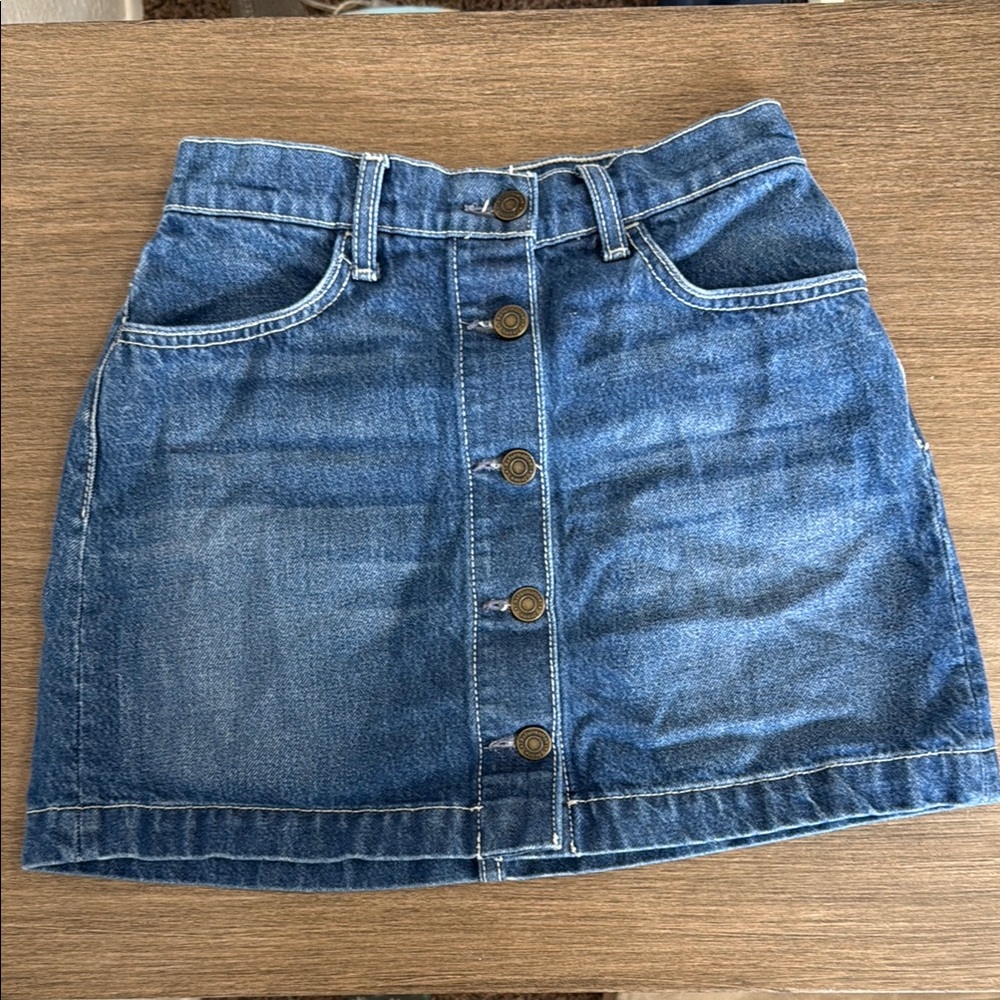 Reformation Jeans Alison Button Front Denim Mini Skirt